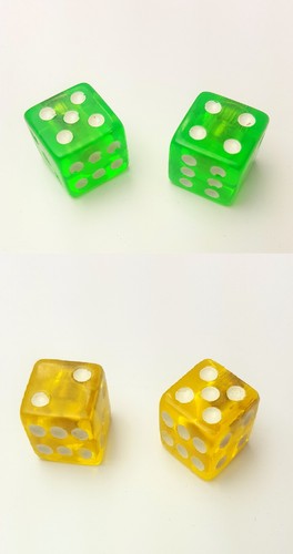 Dice clear bicycle valve caps - dice,