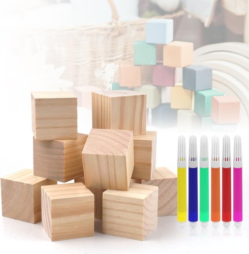 10pcs square wooden blocks - 10pcs,