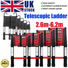 Heavy Duty Telescopic Ladder Multi-Purpose 2.6-6.2M Aluminium  Extendable Hook