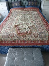 DORMA V&A KALAMKARI REVERSIBLE FRINGED SINGLE DUVET SET-COVER&PILLOW CASE VGC