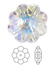 1 SWAROVSKI DAISY MARGUERITE LOCHROSE FLOWER SPACER BEAD 3700, CRYSTAL AB, 10 MM
