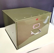 Veteran Series Metal Index Filing Cabinet Large VTG Army Green