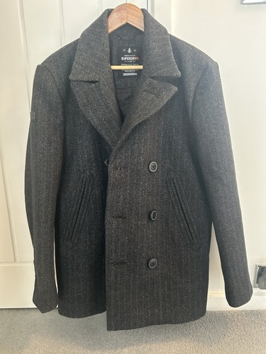Superdry men wool peacoat - superdry,