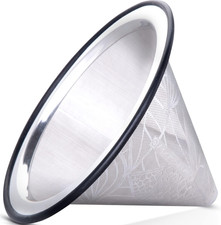 Compatible with Chemex, Hario V60 Pour over Coffee Filter - Wide Metal Base Reus