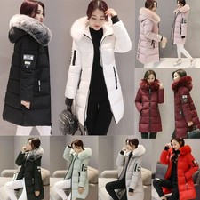 Womens Winter Hooded Parka Jackets Outerwear Ladies Winter Chunky Puffer Coat UK