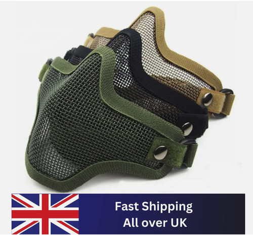 Tactical steel mesh half face - half,