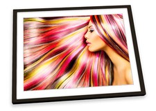 Hair Dressers Beauty Salon Pink FRAMED ART PRINT Picture Poster Artwork