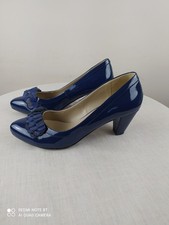 Clarks NAVY PATENT COURT SHOES