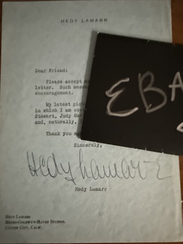 Hedy lamarr signed - hedy,