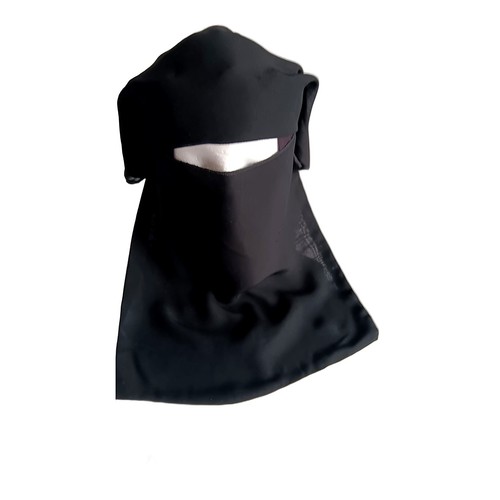 Niqab face veil black double - face,