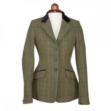 Shires Aubrion Saratoga Ladies Tweed Show Jacket - Red/Yellow/Blue Check
