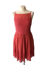 TWIN SET simona barbieri Coral Lace Dress (Small)
