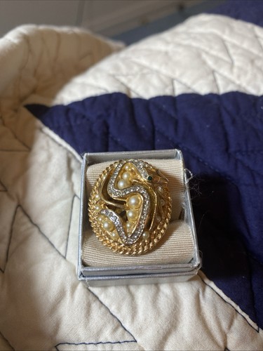 Vintage gold snake - , ring