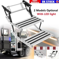 Drop Down Double Manual / Electric Step W/ LED Light Motorhome Folding Platform
