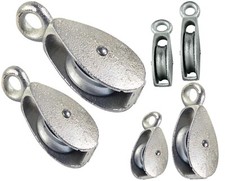 Large Strong Galvanised Awning Pulley Washing Rope Line Hanging Single Wheel UK