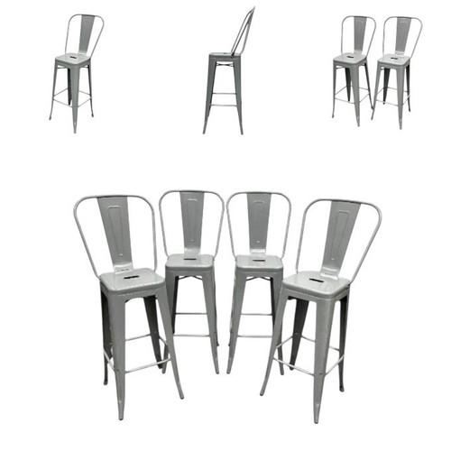 Metal kitchen stools - kitchen, grey