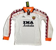 AS Roma 1998/99 Away Long Sleeve Shirt Diadora Retro Kit 98 99 XL