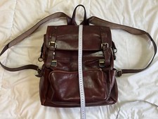 Leather Backpack Time Resistance Made in Italy Brown 10-20L