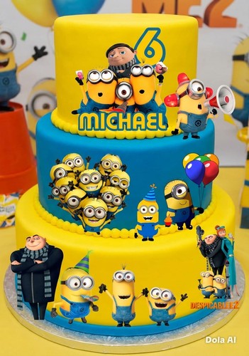Minions themed photo cake - minions,