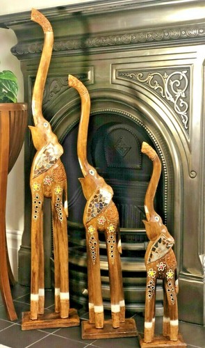 Large wooden elephant - wooden,
