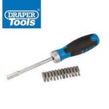 Draper RBS13 Ratchet Screwdriver 13pc - 12 Screwdriver Bits in Handle