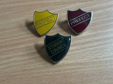 THREE SCHOOL BADGES - METAL &