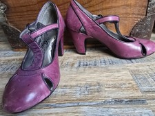 Vintage 1920s style T Bar Mary Jane Shoes Size UK 5 EU 38 M&S