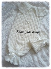 Knitting Pattern #62b - To make a Buttoned Cocoon Set for Baby 0-6m