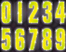 High-Visibility Reflective Wheelie Bin Numbers Hi-Vis Yellow Large Stick On - UK