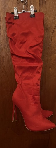Sxxy red ruched knee - knee, high