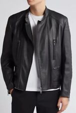 Hugo Boss LEVIS Soft Lamb Skin Leather Biker Jacket Mens Sz L NWT Nordstrom $795