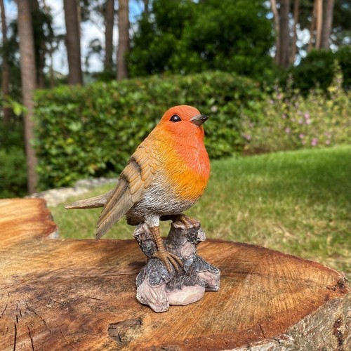 Robin tree stump garden - robin,