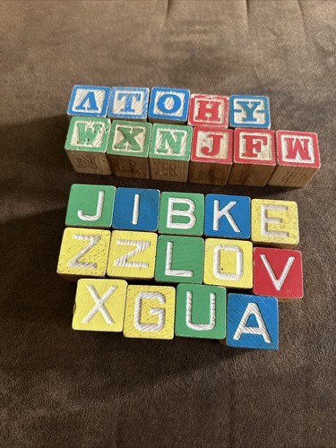 Vintage wooden alphabet - vintage,