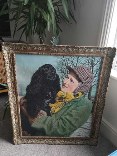 Antique oil canvas signed - on,