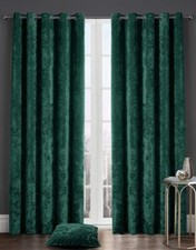 New Luxury Crushed Velvet Curtains Pair Fully Lined Eyelet Ring Top Ready Made