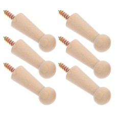 6 Pcs Small Shaker Pegs Wooden Hook Door Hooks for Hanging Towel Hanger