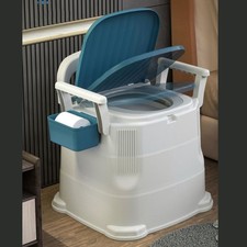 Bedside Adult Commode Toilet with Detachable Armrests Moible Odorless Toilet