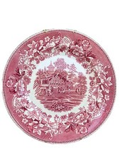 AVON COTTAGE Thomas Hughes & Son Red White Platter Longport Staffordshire