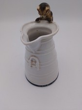 Antique Copeland? Late 19th Century Milk Churn Cream Jug Cat that got the Cream