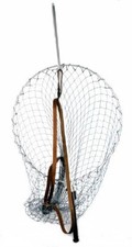 Sharpes of Aberdeen Landing Net Salmon Gye Net Folding Frame with Leather Sling