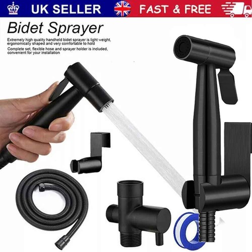 Matte black bidet toilet spray - black,