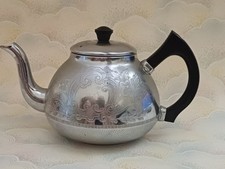 Swan Brand Teapot Vintage 50s 60s The Carlton 6 Cups Chrome Plated