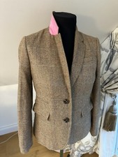 JOULES BLAZER JACKET 48% WOOL UK12 ‘BRONTE’  BROWN TWEED, FULLY LINED VGC