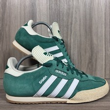 Adidas Samba Super Mens UK 10 EU 44 Green White Trainers Originals Suede