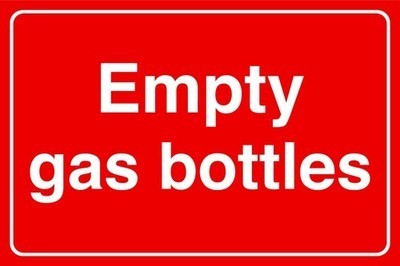 Empty gas bottles safety sign - gas,