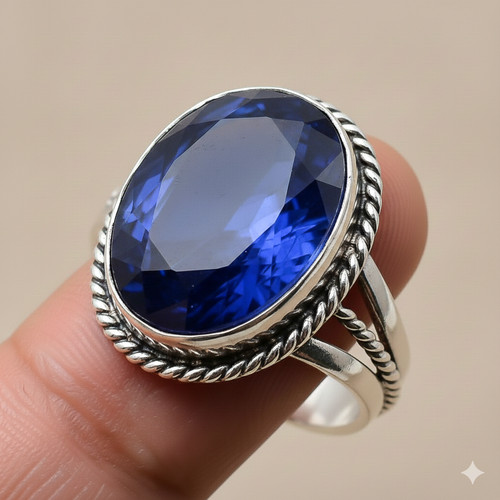 Blue tanzanite gemstone 925 - blue,