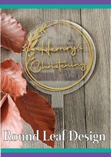 Acrylic personalised Christening  cake topper in round or Hexagon shape