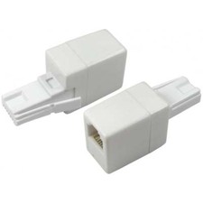 UK BT Telephone Plug To RJ11 Socket Adapter Connector Plug Straight Wire Adaptor