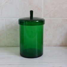 Vintage Green Glass Jar Lidded