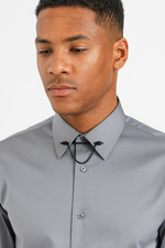 Spear Mens Black Collar Bar Pin Detachable Chain Gothic Shirt Brooch Accessory